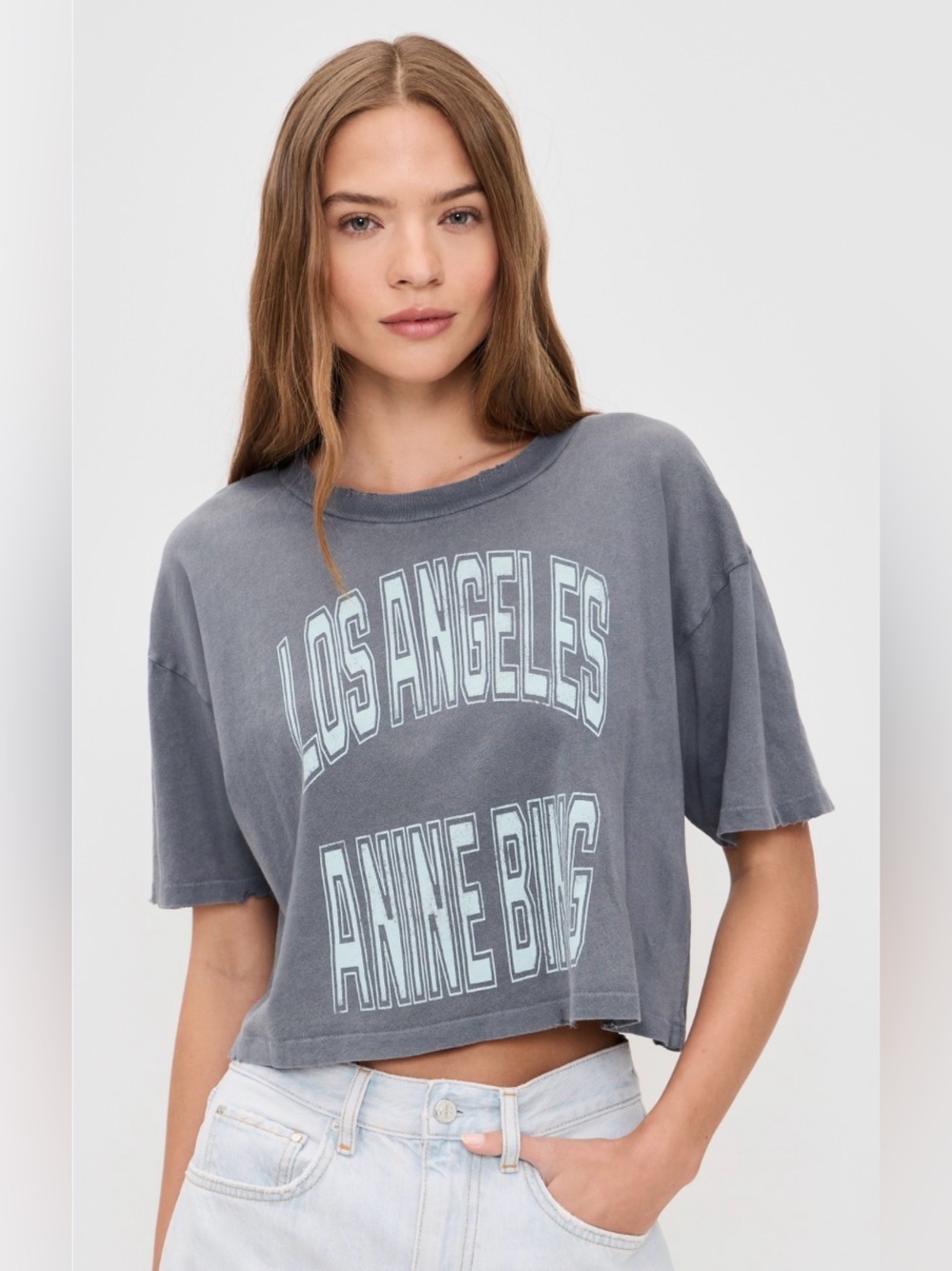 Anine Bing Johnny Cropped Tee